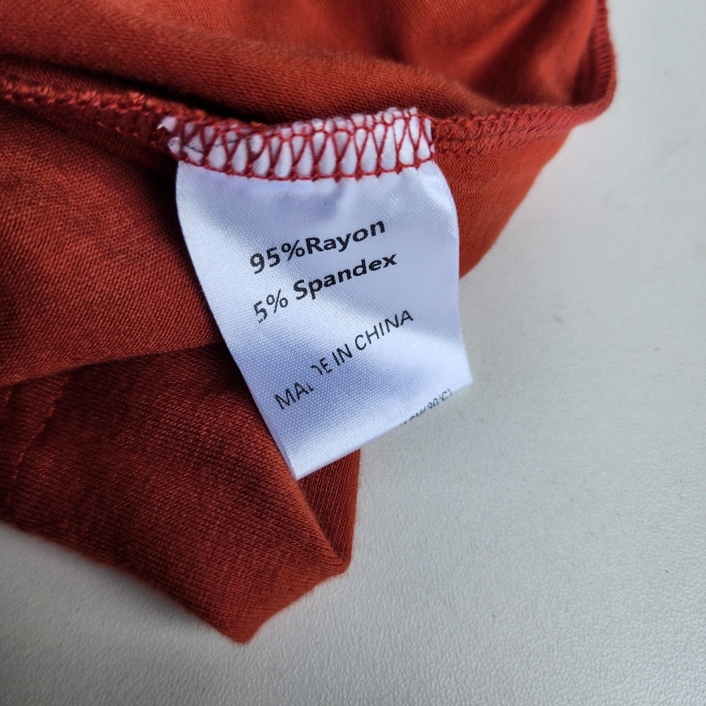 MEROKEETY Women's Stretch Sleeveless Pocketed Dress Shift Rusty Orange Rayon M - Picture 14 of 14